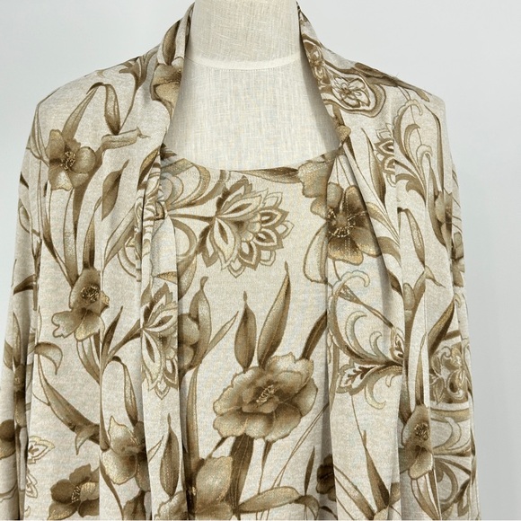 ALFRED DUNNER Jacket Tank Combo Open Front Women's Plus size 3x Floral Sweater - Picture 6 of 15